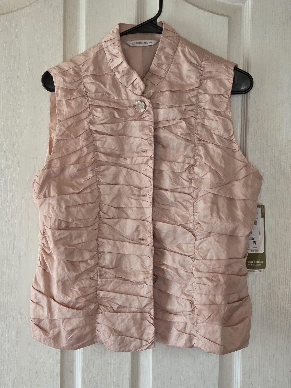 erin london Blush Pink Ruffled Sleeveless Vest